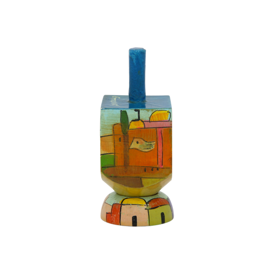 Wooden Dreidel Emanuel - Jerusalem (Oriental)