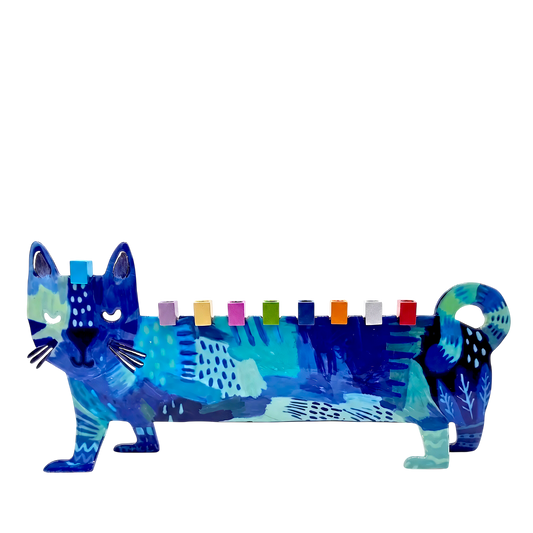 Chanukový svícen Emanuel - Kočka
