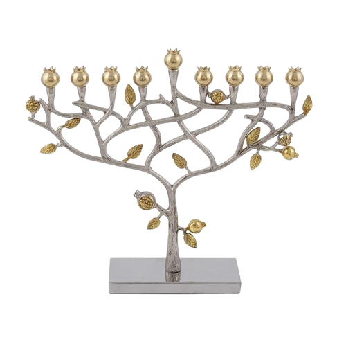 Chanukiah Menorah Emanuel - Pomegranate Tree