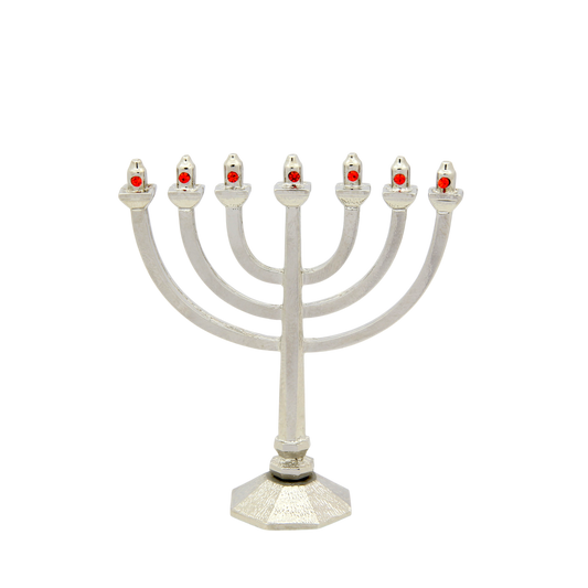 Crystal Mini-Menorah - Silver plated - Hyacinth