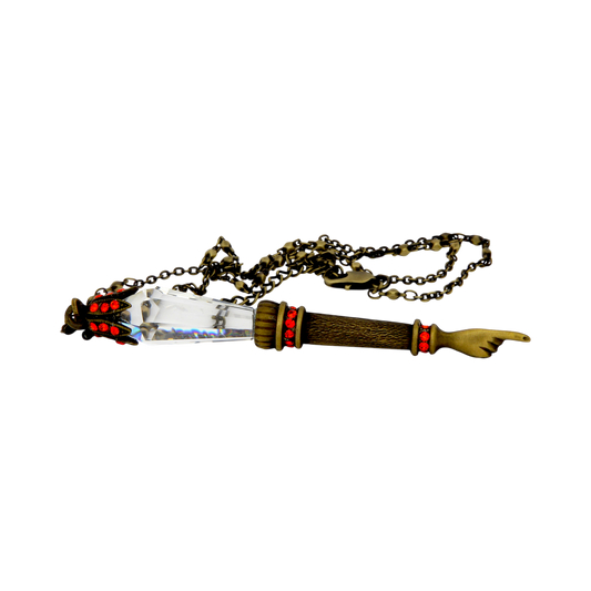 Crystal Torah Pointer Small - Old Brass - Hyacinth