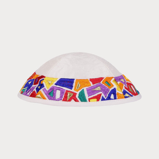 Kippah Emanuel - Embroidered - Geometric shapes - Multicoloured