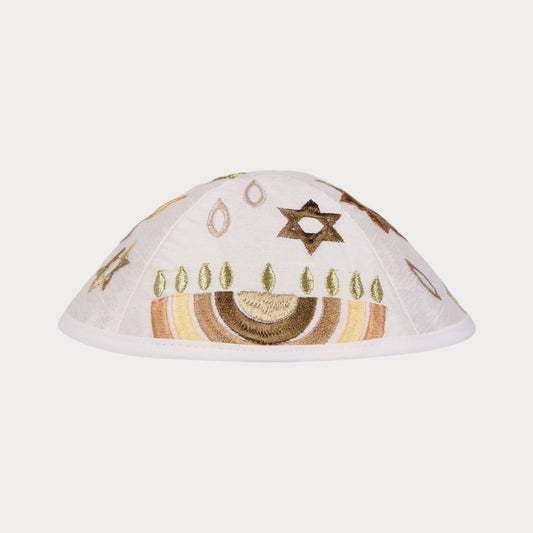 Kippah Emanuel - Embroidered - Menorah