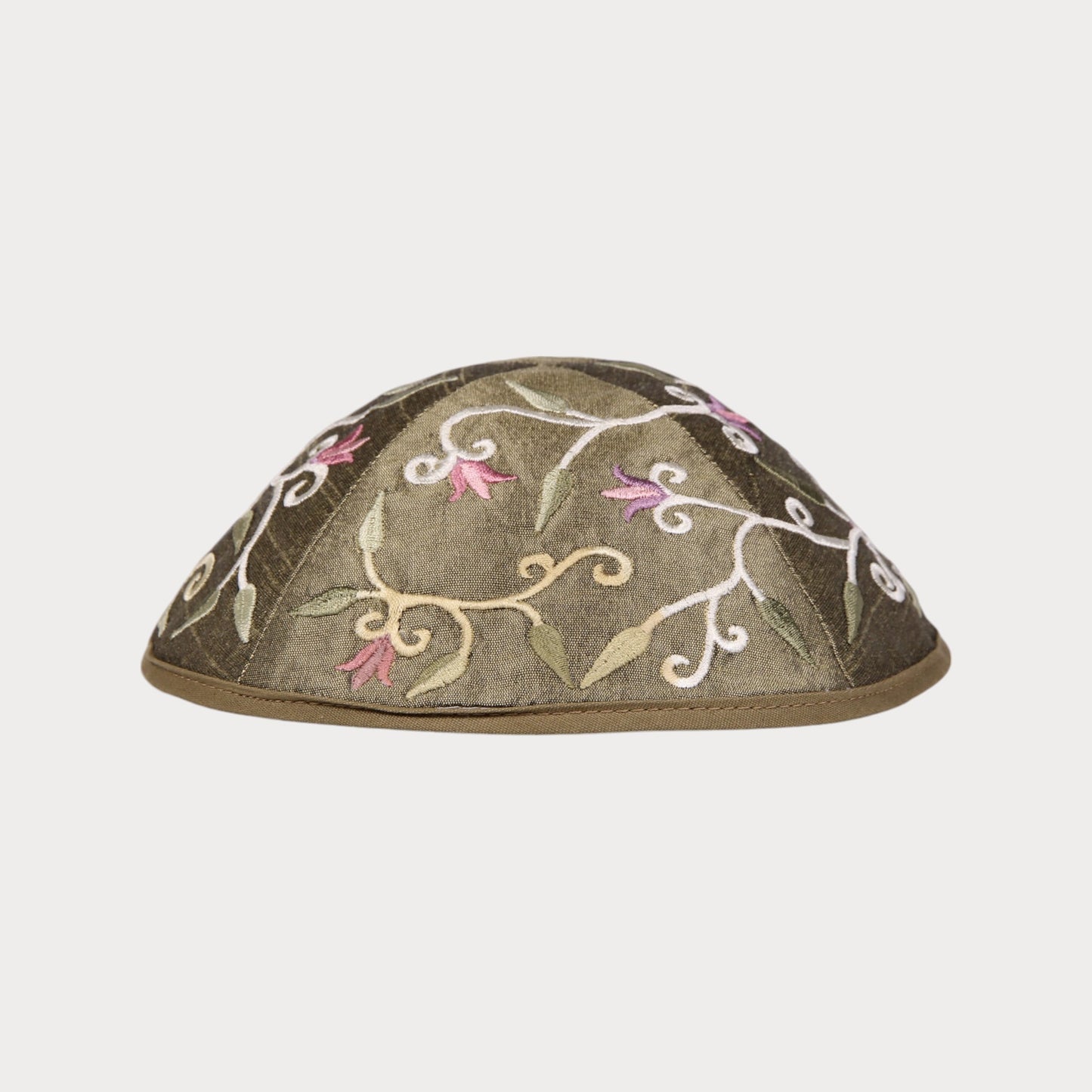 Kippah Emanuel - Embroidered - Flowers and leaves