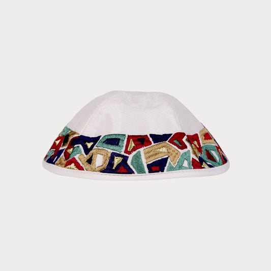 Kippah Emanuel - Embroidered - Geometric shapes