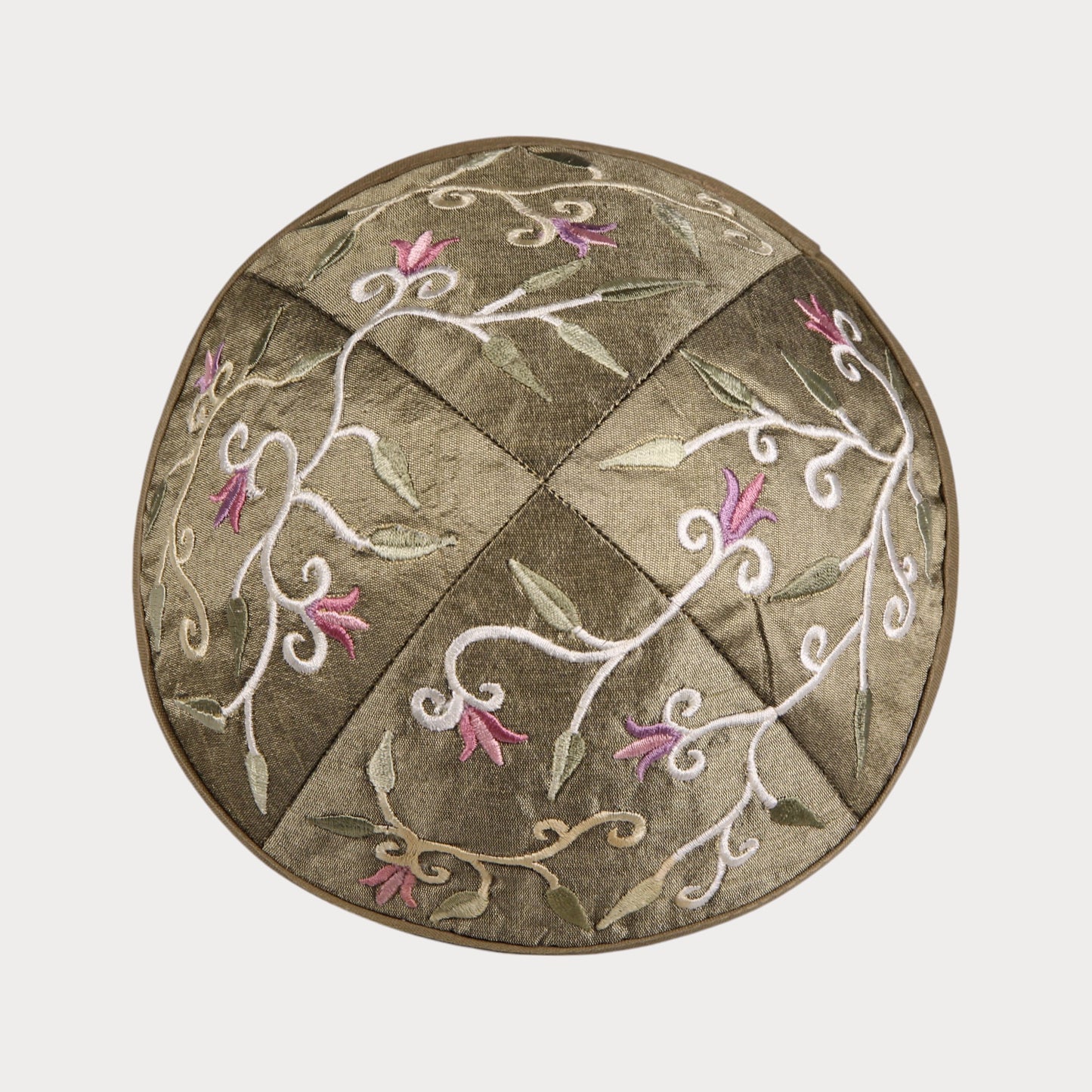 Kippah Emanuel - Embroidered - Flowers and leaves