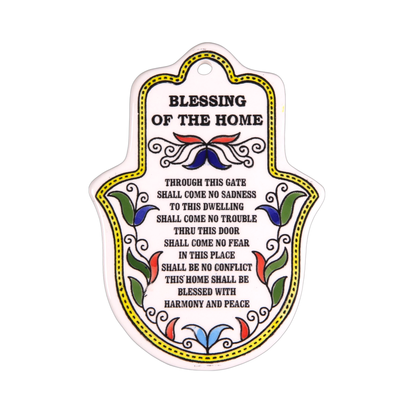 Armenian ceramic Hamsa - Home Blessing (English)