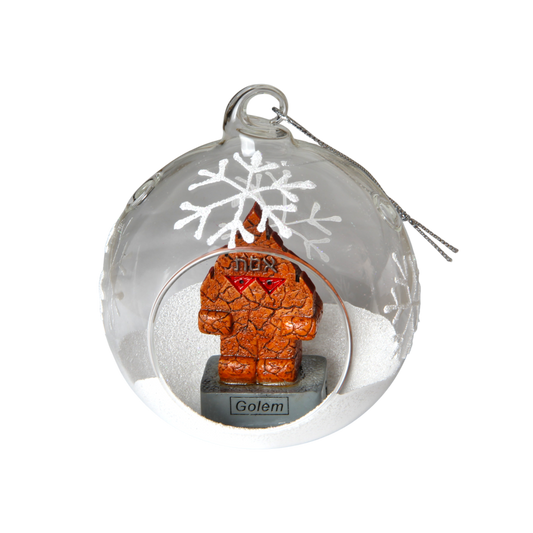 Vánoční ozdoba s miniaturou - pražský Golem