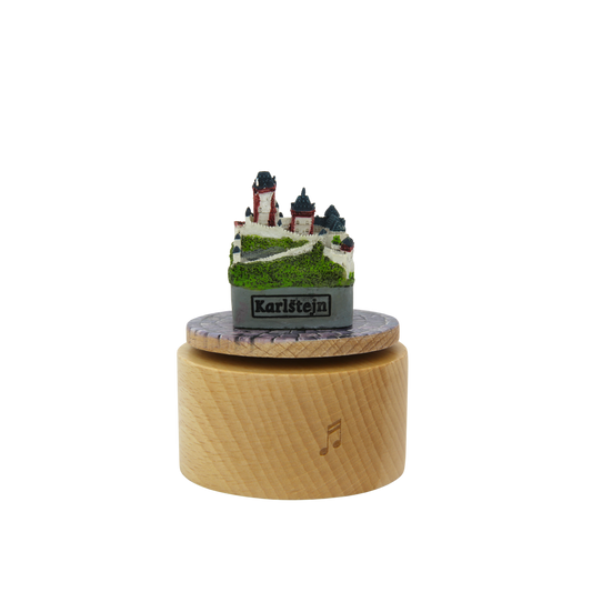 Otočná hrací skříňka - miniatura hradu Karlštejn