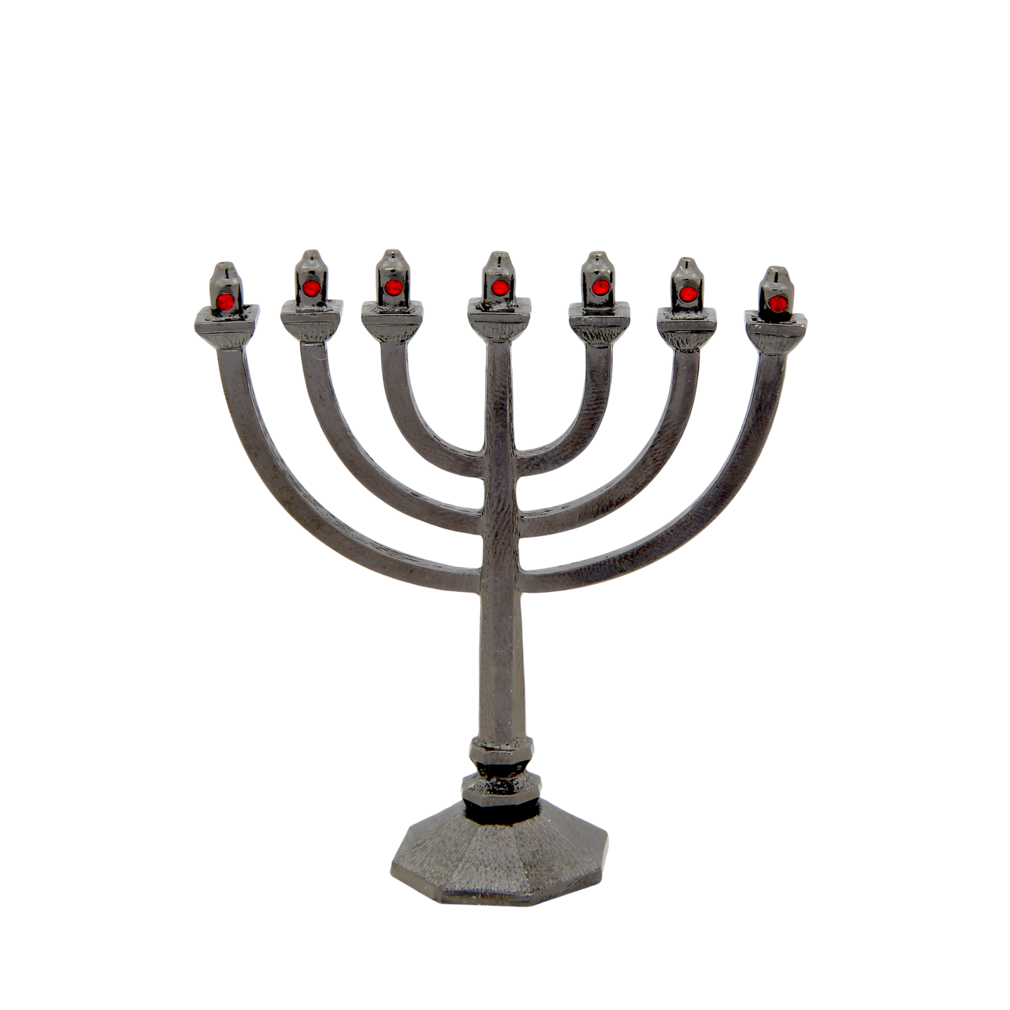 Crystal Mini-Menorah - Anthracite - Light Siam