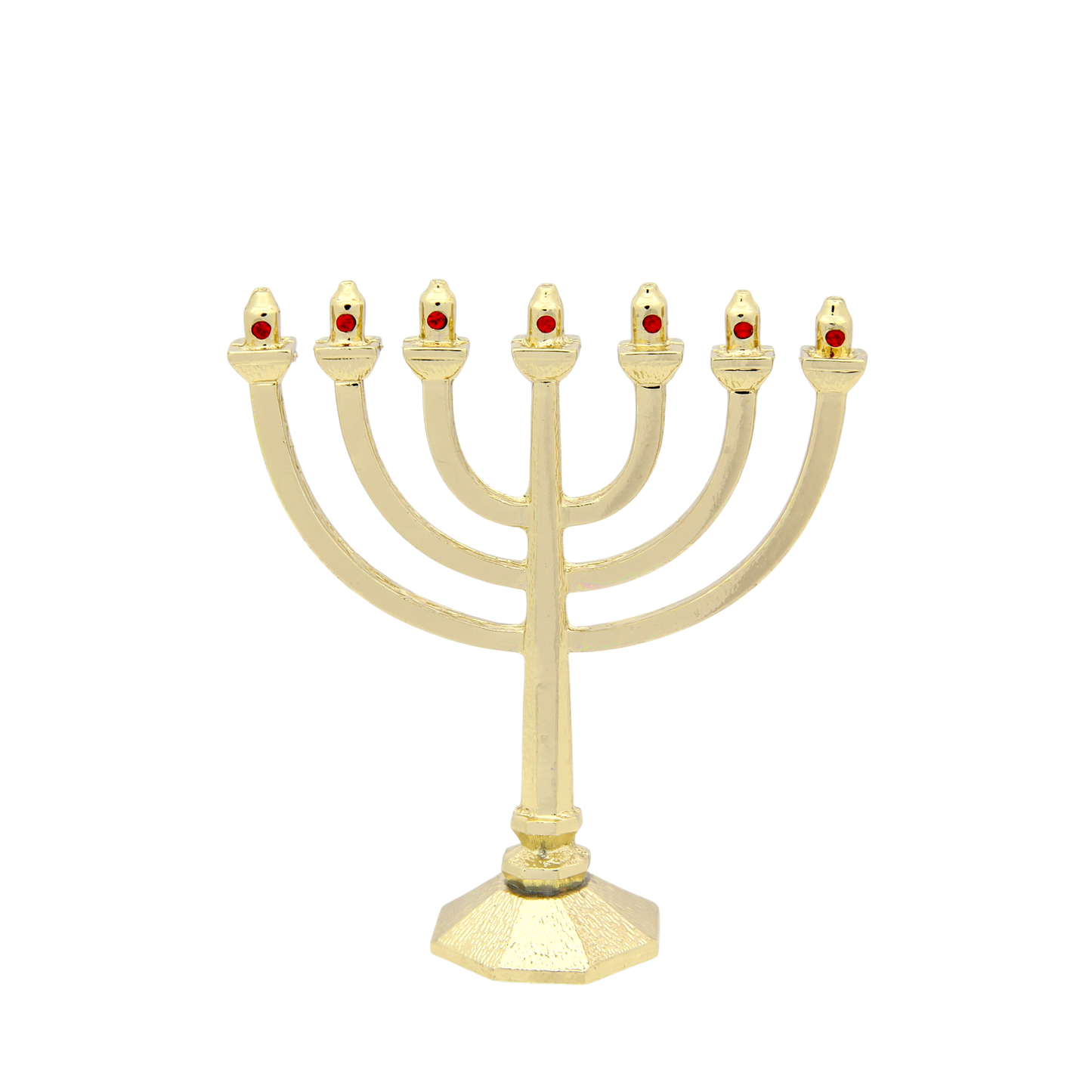 Crystal Mini-Menorah - Gold plated - Light Siam