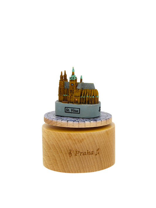 Otočná hrací skříňka - miniatura Svatovítské katedrály