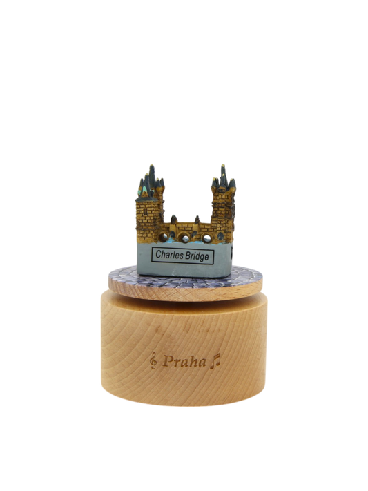Otočná hrací skříňka - miniatura Karlova mostu