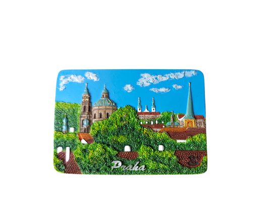 Keramický magnet - Praha - Chrám sv. Mikuláše a Malá Strana