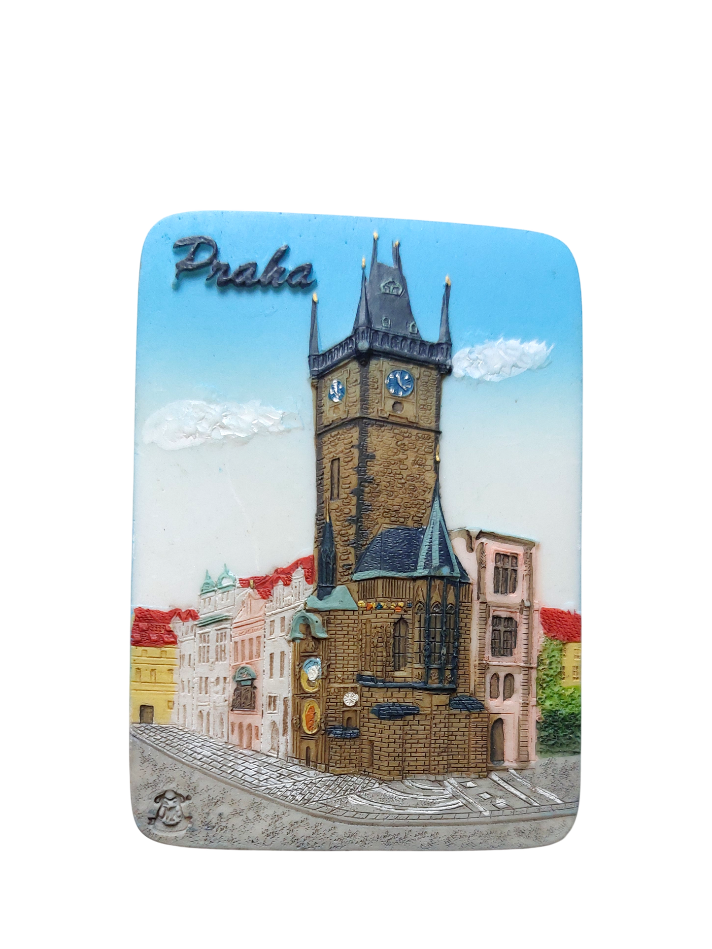 Ceramic magnet featuring Old Town Hall tower design – Prague Judaica. - Default Title - Prague Judaica