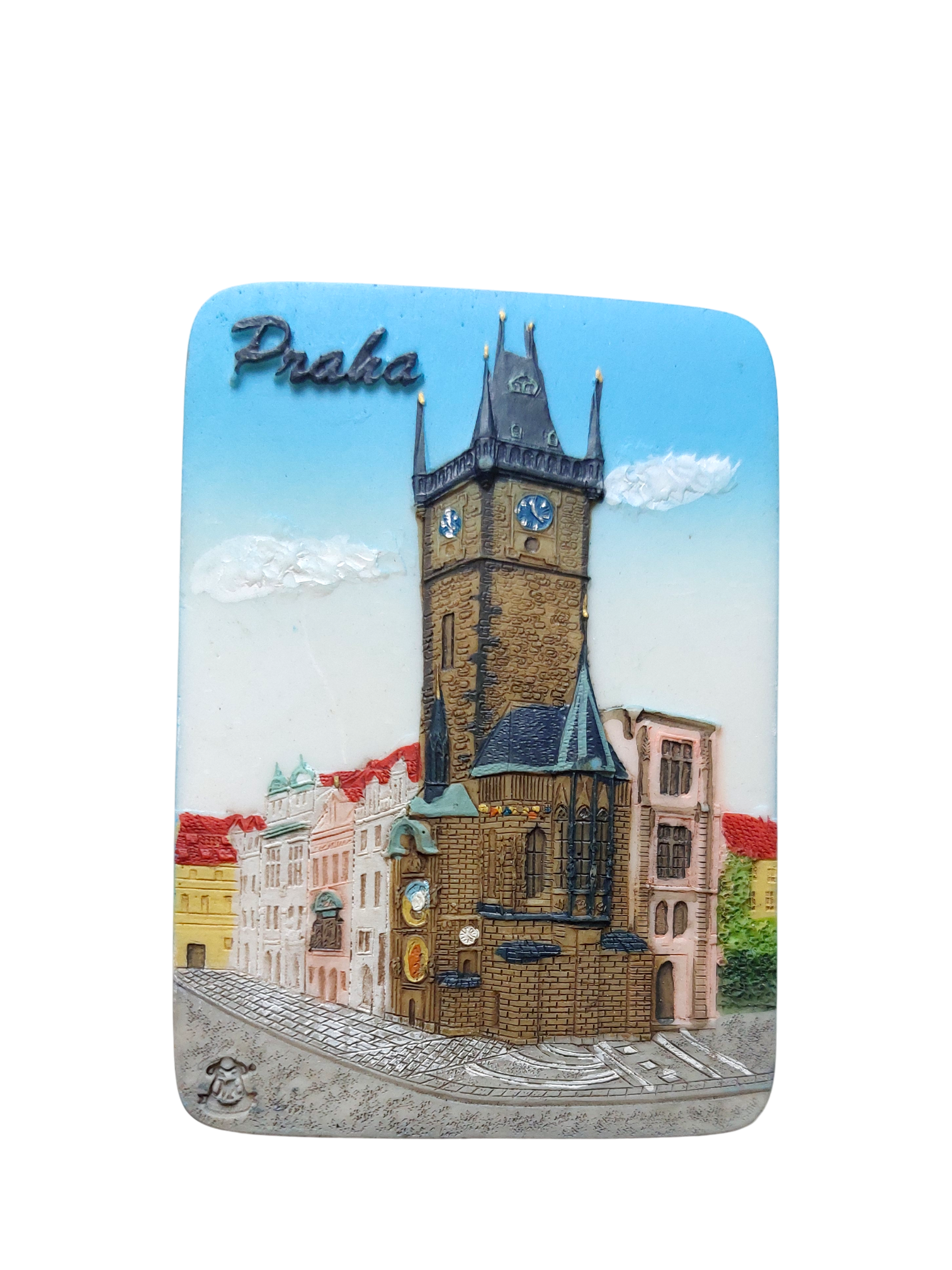 Ceramic magnet featuring Old Town Hall tower design – Prague Judaica. - Default Title - Prague Judaica
