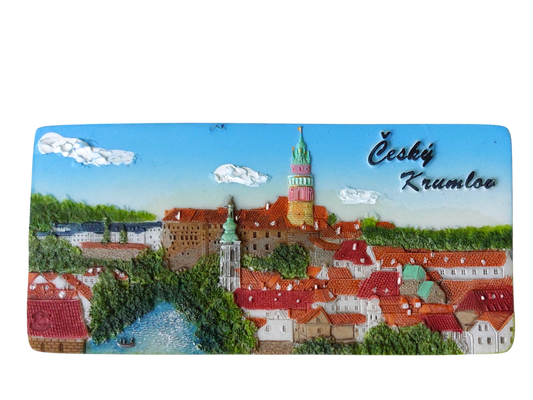 Keramický panoramatický magnet - Český Krumlov
