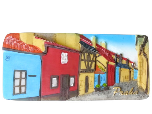 Ceramic Panoramic Magnet - Golden Lane at Prague Castle