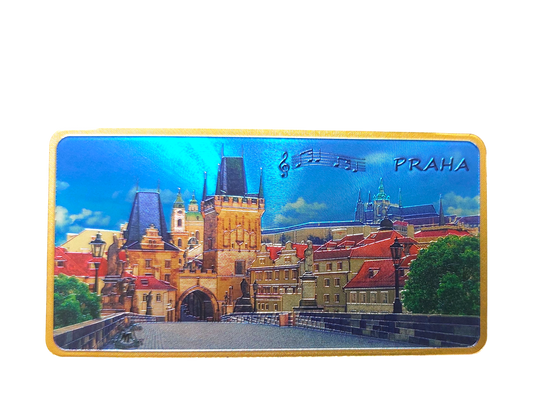 Kovový magnet - Karlův most za dne