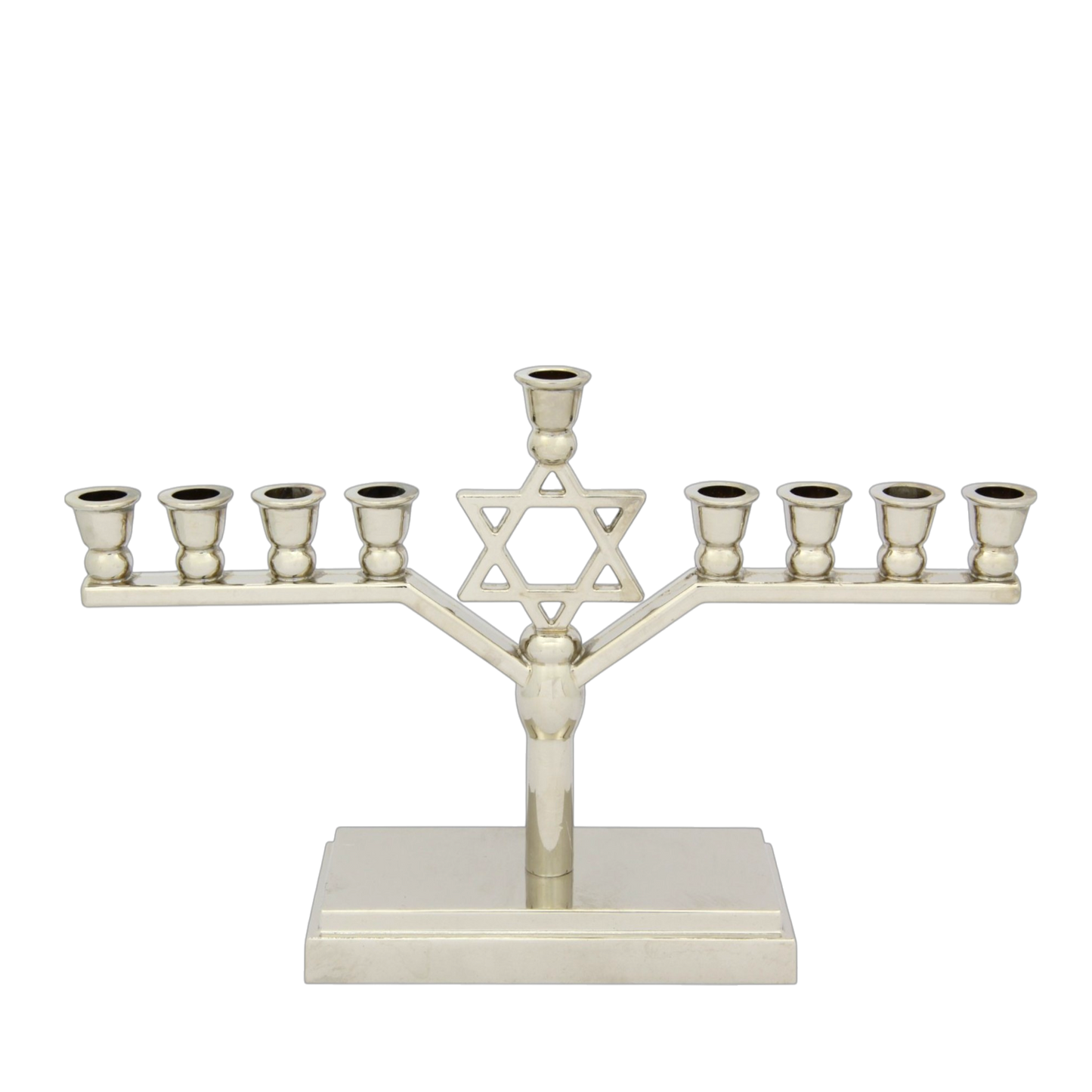 Chanukiah Menorah with Star of David - Nickel