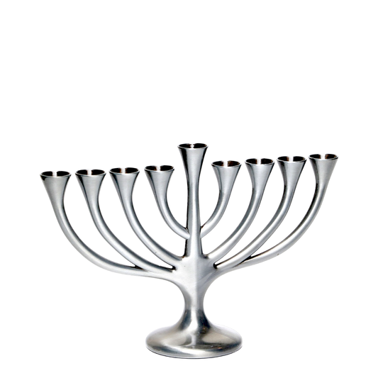 Chanukiah Menorah "Tree" - Pewter colour