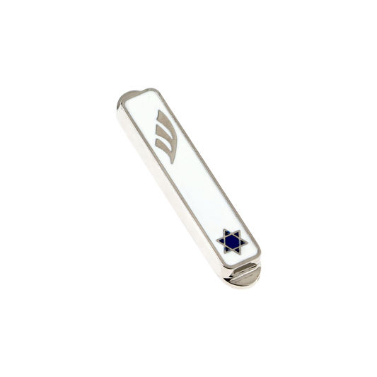 Nickel Car Mezuzah - Star of David