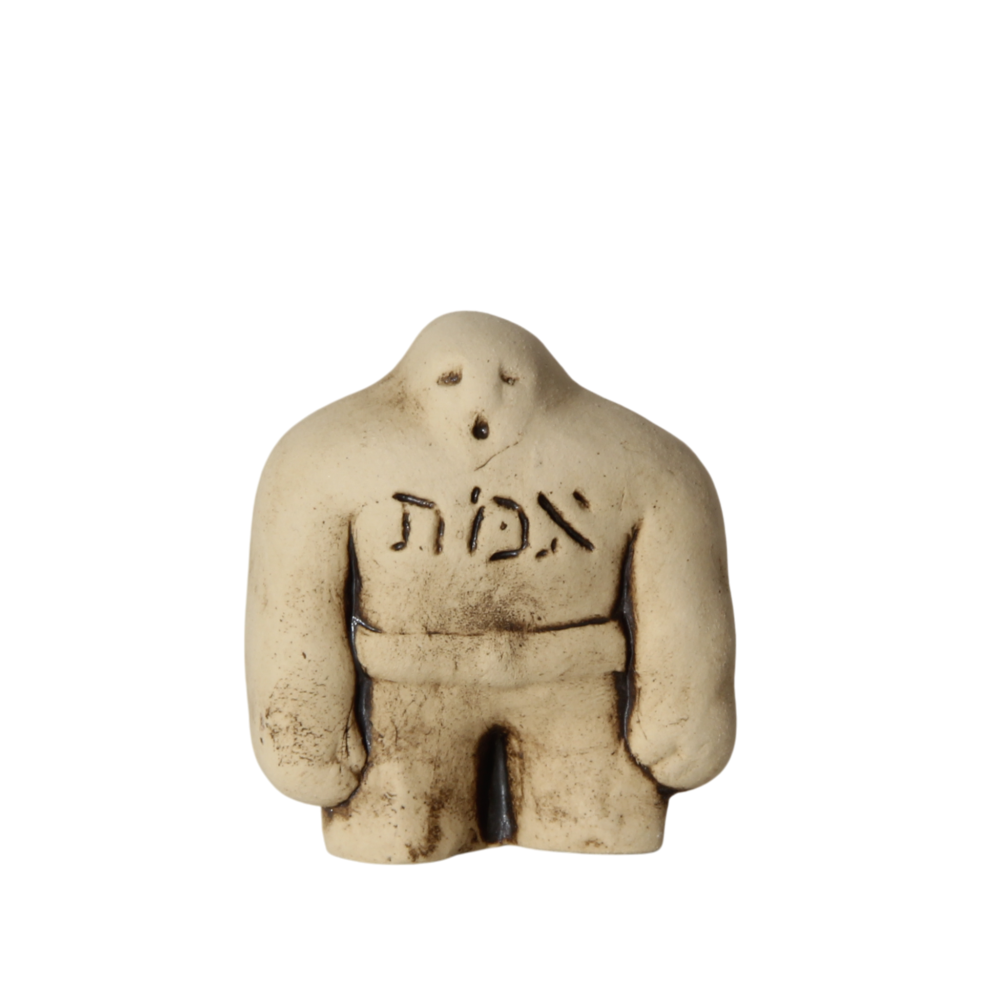 Beige Golem figurine with Hebrew script – Prague Judaica. - Brown - Prague Judaica