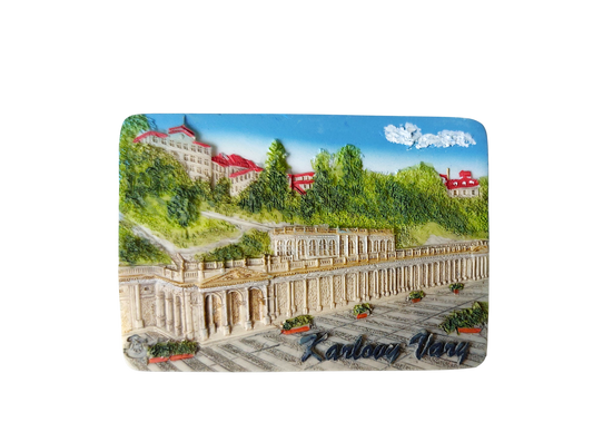 Keramický magnet - Karlovy Vary - Mlýnská kolonáda 