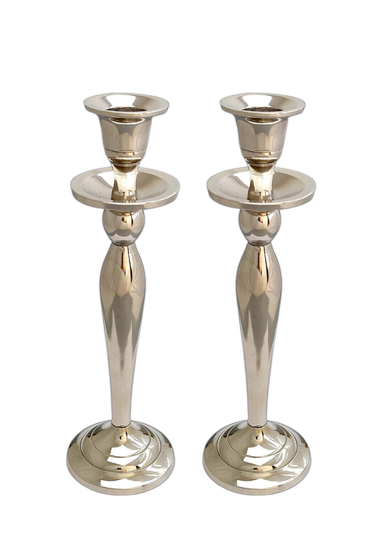 Shabbat candlesticks - Shiny Nickel