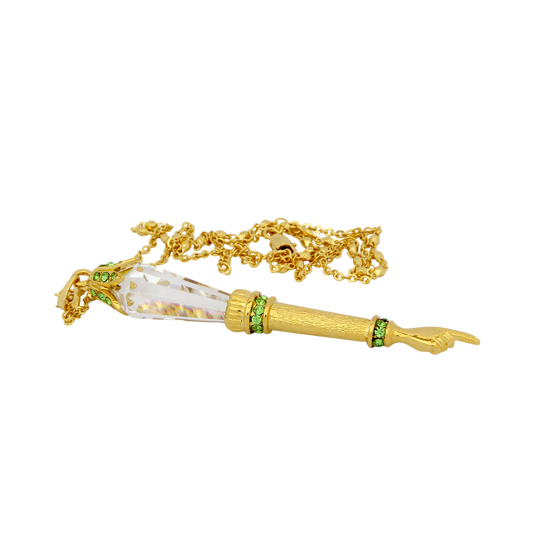 Crystal Torah Pointer Small - Gold plated - Peridot