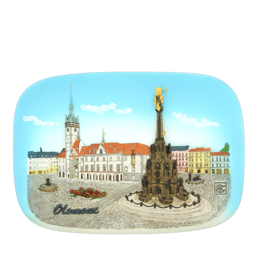 Keramická kachle - sloup Nejsvětější trojice v Olomouci