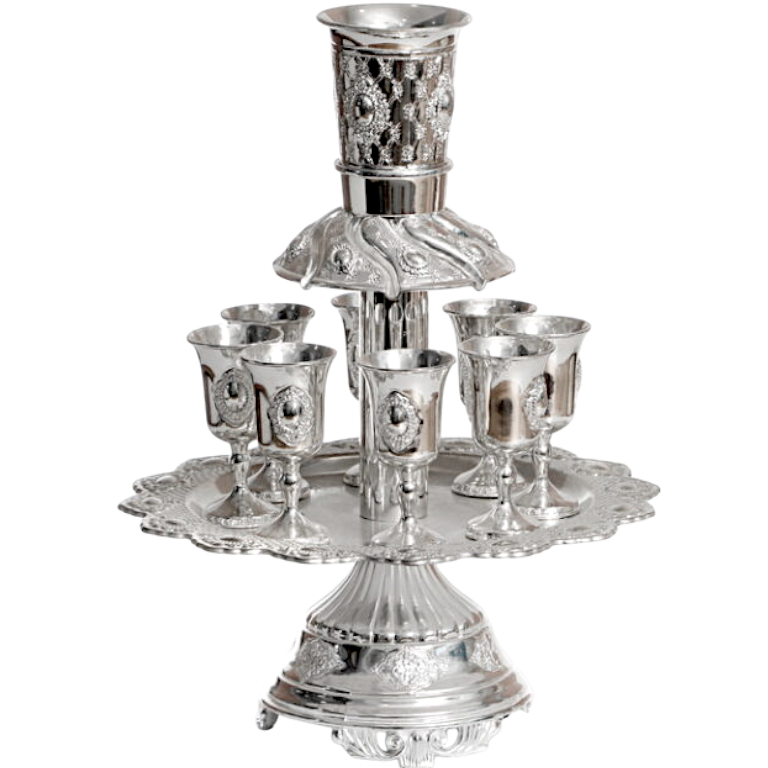 Silver plated wine divider with grapevine motif – Prague Judaica. - Default Title - Prague Judaica