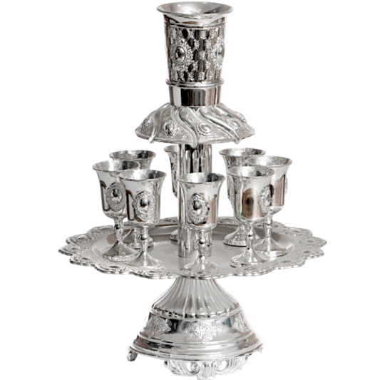 Silver plated wine divider with grapevine motif – Prague Judaica. - Default Title - Prague Judaica