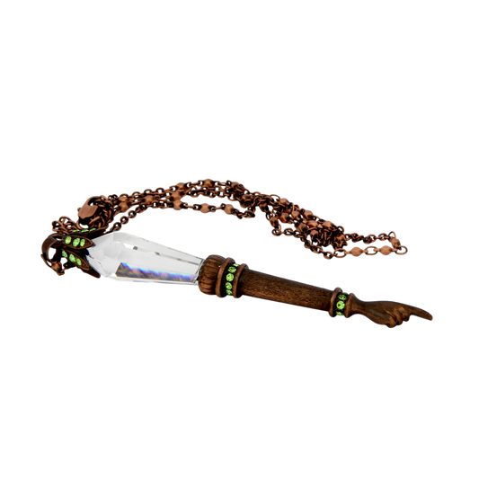 Crystal Torah Pointer Small - Old Copper - Peridot