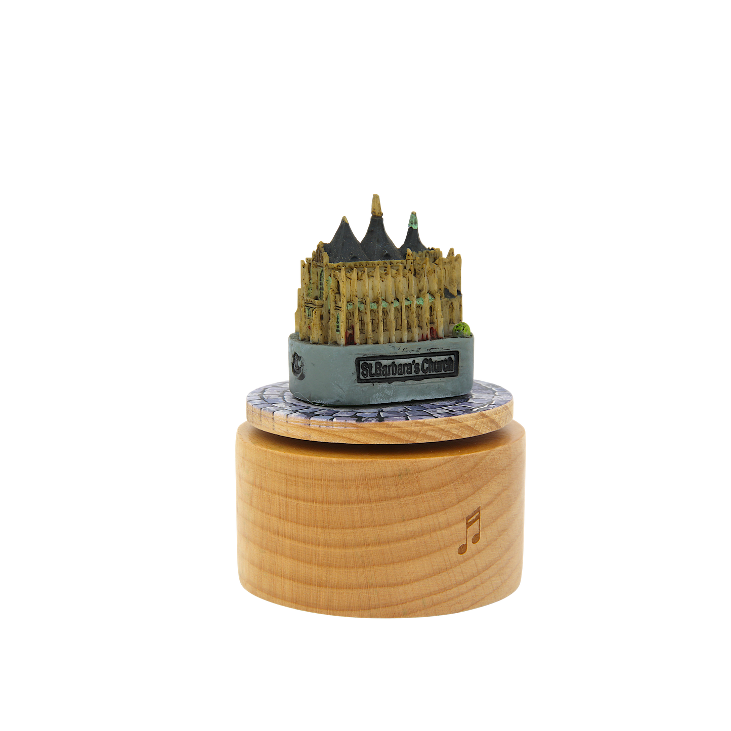 Otočná hrací skříňka - miniatura chrámu sv. Barbory v Kutné Hoře