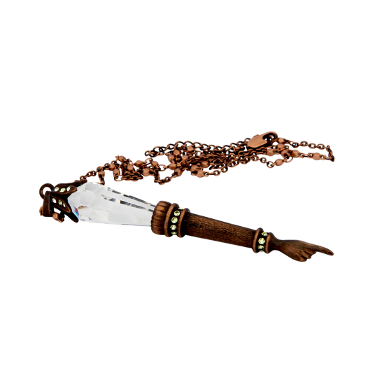 Crystal Torah Pointer Small - Old Copper - Topaz