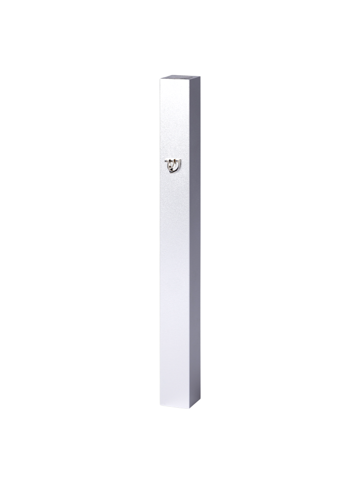 Aluminium Mezuzah - Silver with Silver Shin