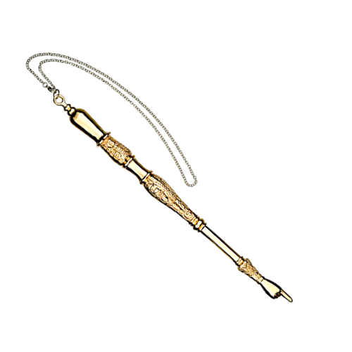Metal Torah pointer with intricate filigree design and chain – Prague Judaica. - Default Title - Prague Judaica