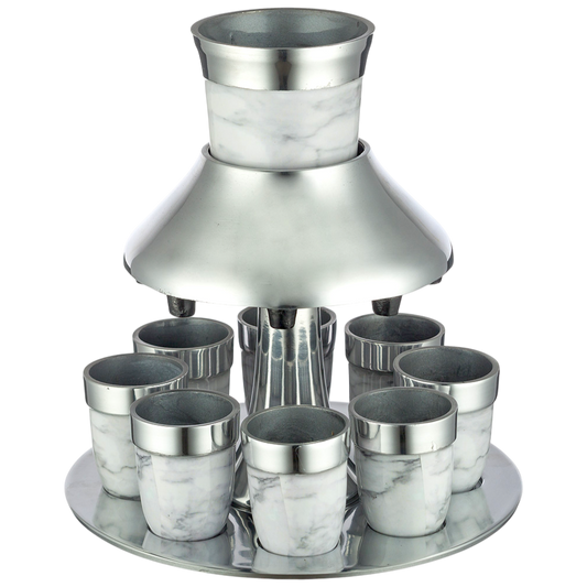 Wine divider with marble design and stainless steel accents – Prague Judaica. - Default Title - Prague Judaica
