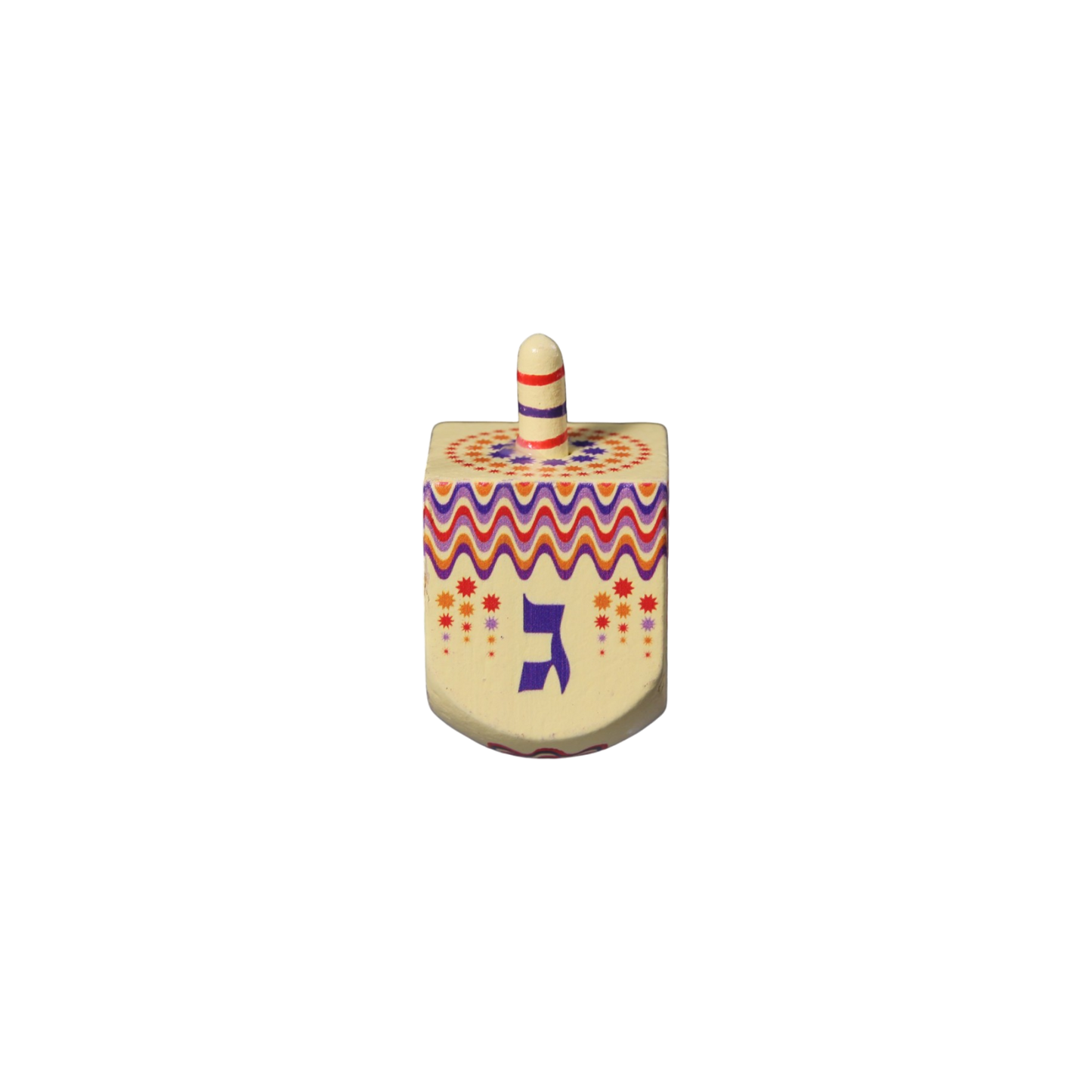 Wooden Dreidel - Funny Motifs - Beige