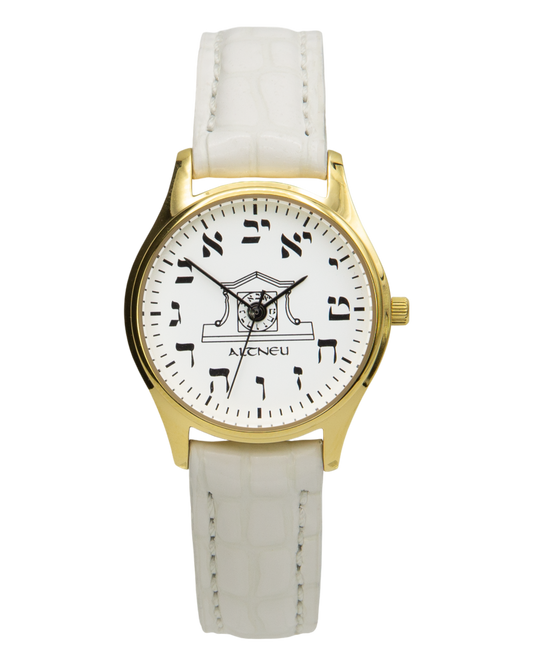 Womens Altneu Hebrew backwards watch - gold plated