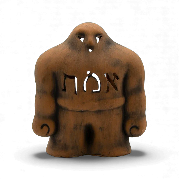 Brown ceramic Golem figurine with Hebrew letters, Judaica – Prague Judaica. - Default Title - Prague Judaica