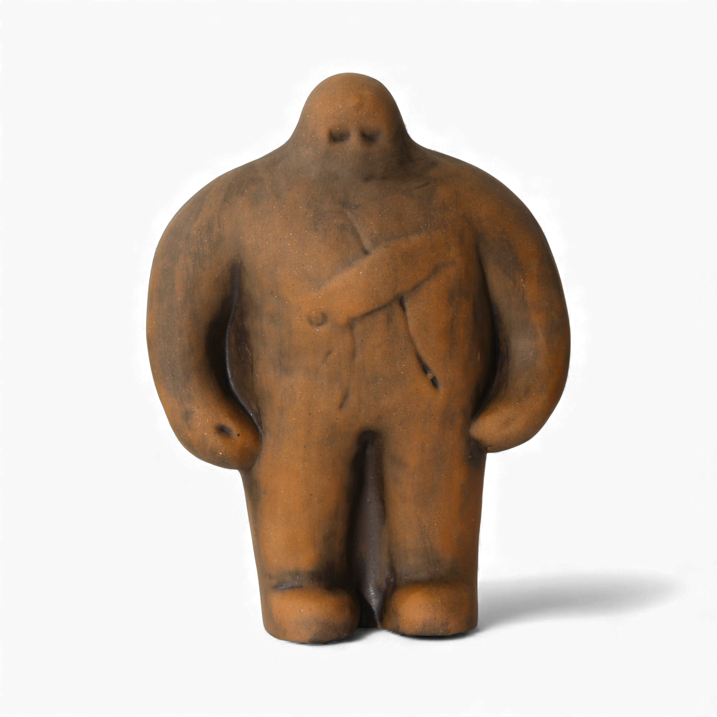 Large brown clay figurine with scroll design – Prague Judaica. - Default Title - Prague Judaica