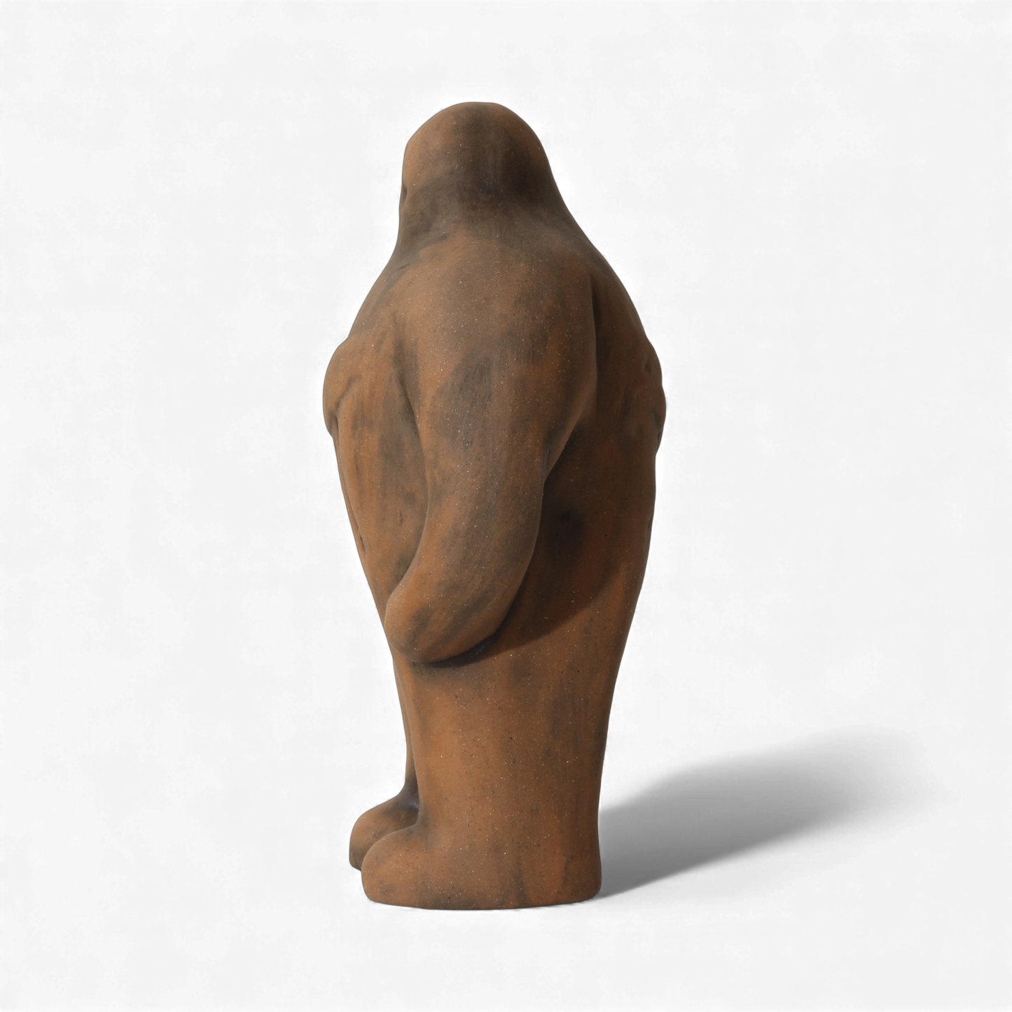 Matte brown ceramic Golem figure with smooth, rounded form and abstract humanoid shape, standing upright. - Default Title - Prague Judaica