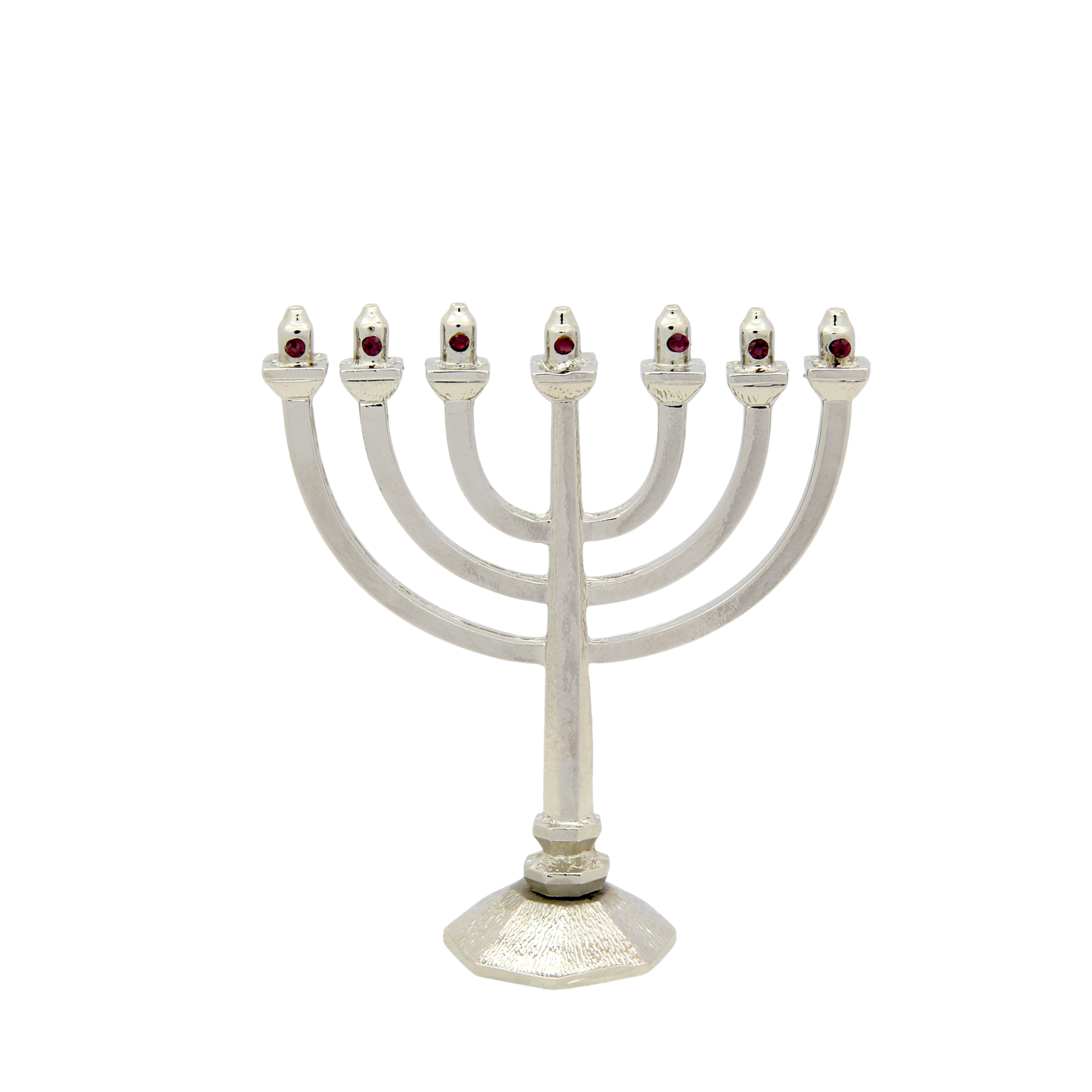 Crystal Mini-Menorah - Silver plated - Amethyst