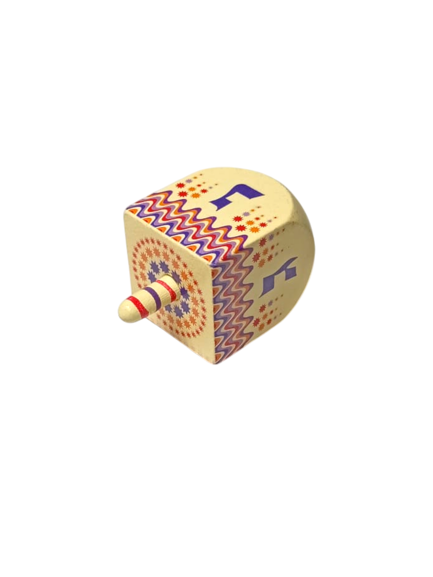 Wooden Dreidel - Funny Motifs - Beige