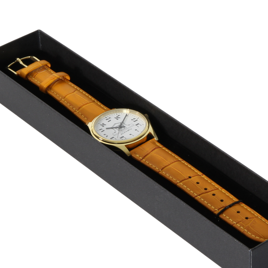 Mens Altneu Hebrew Backwards Watch - Caramel Brown
