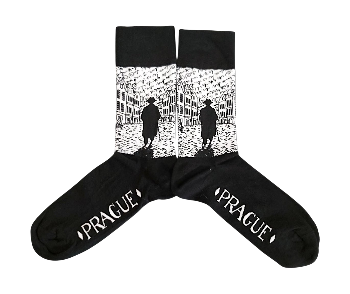 Franz Kafka Walking - Black/White Socks