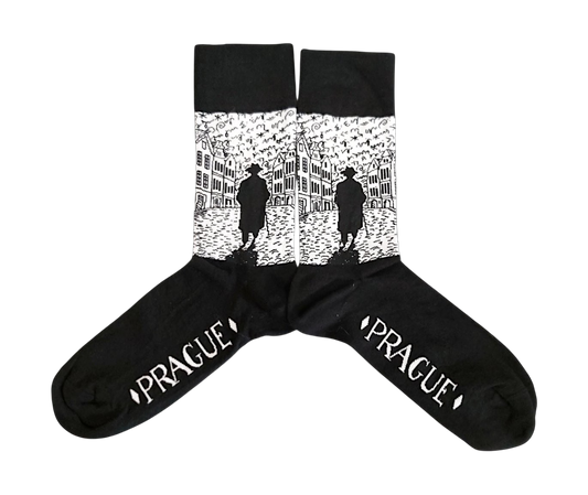 Franz Kafka Walking - Black/White Socks