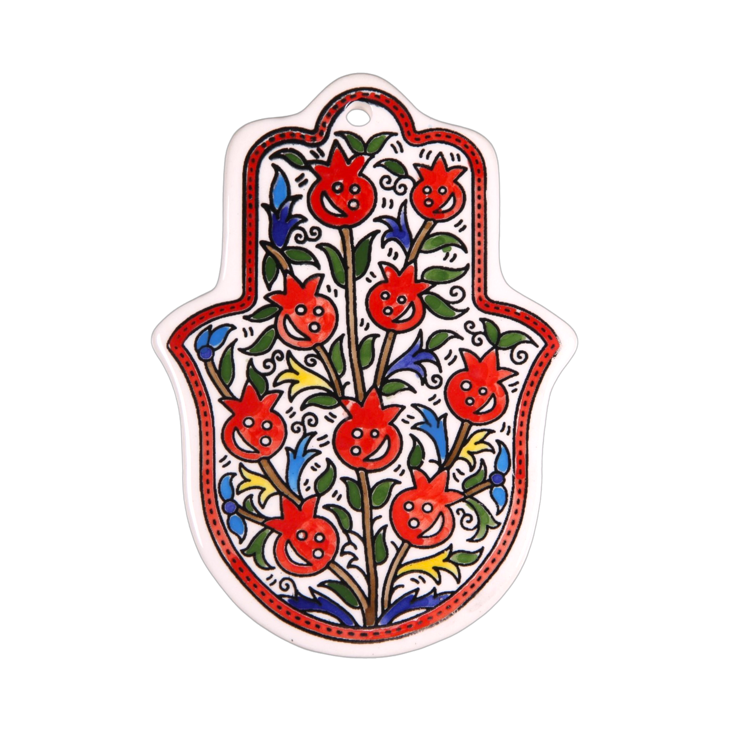 Armenian ceramic Hamsa - Pomegranates